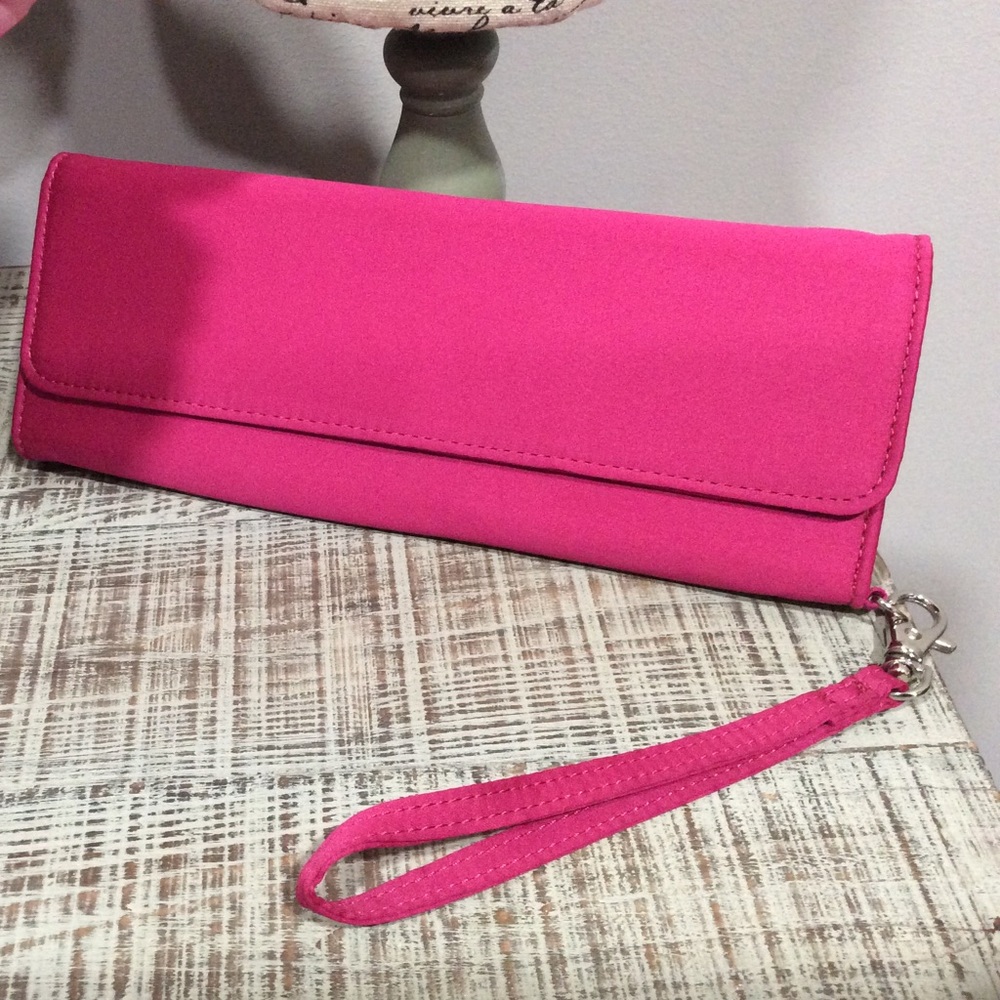 Bijou Fuchsia Flat Wristlet/ Wallet